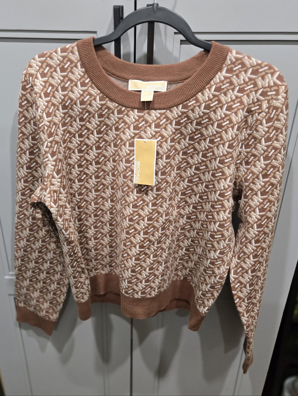 Michael Kors Women's MK Logo Crewneck Sweater